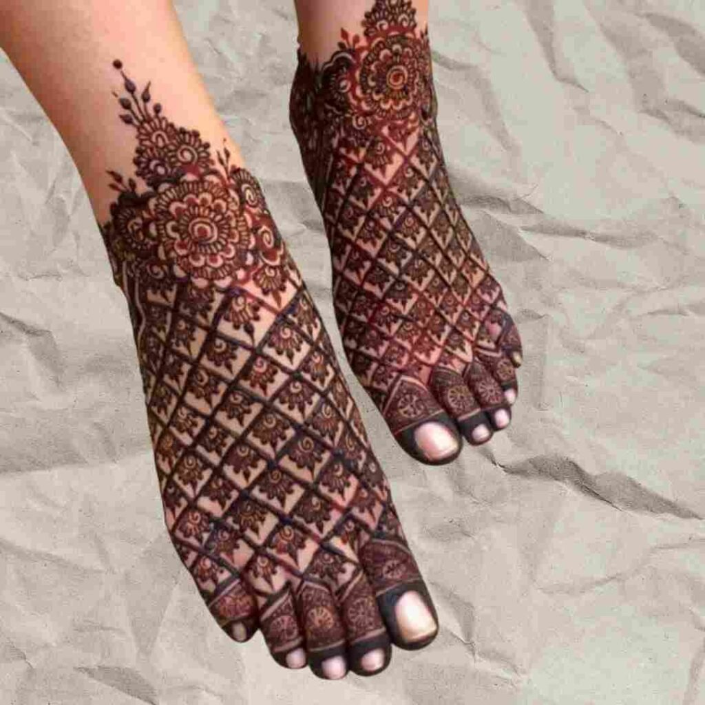 Bridal Leg Mehndi Design Simple