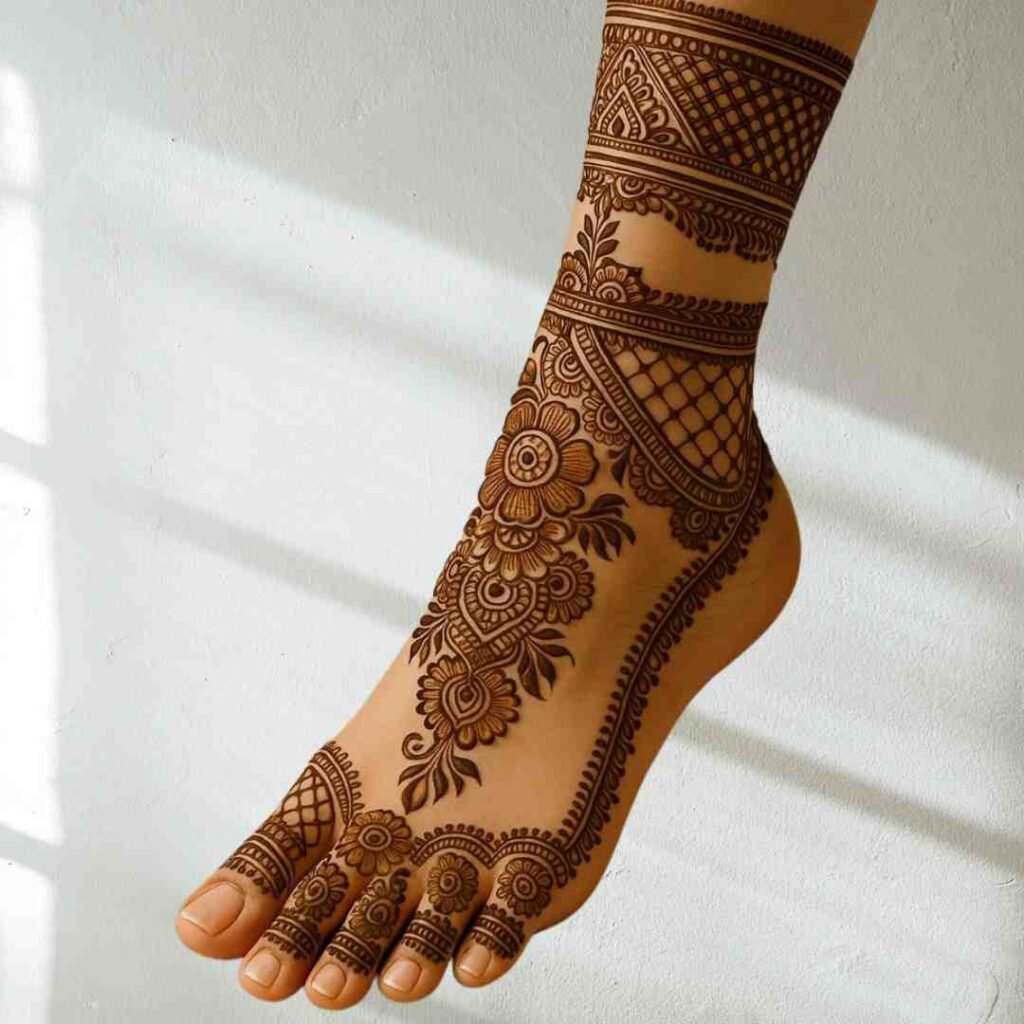 Bridal Leg Mehndi Design