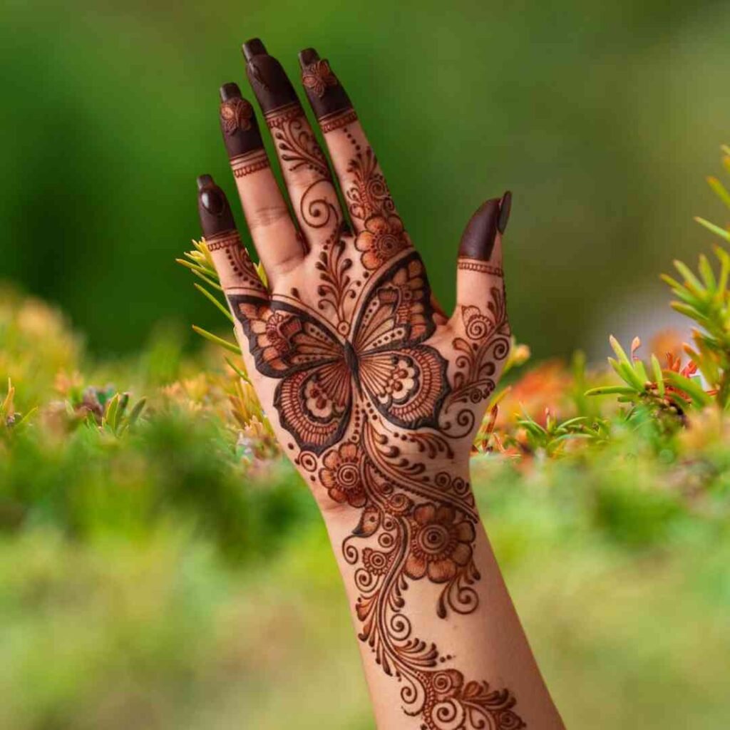 Simple Butterfly Mehndi Design