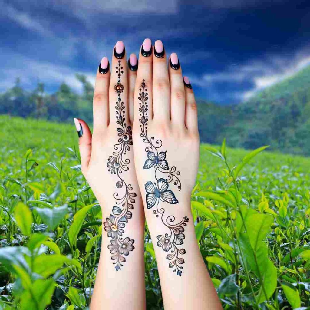 Stylish Butterfly Mehndi Design