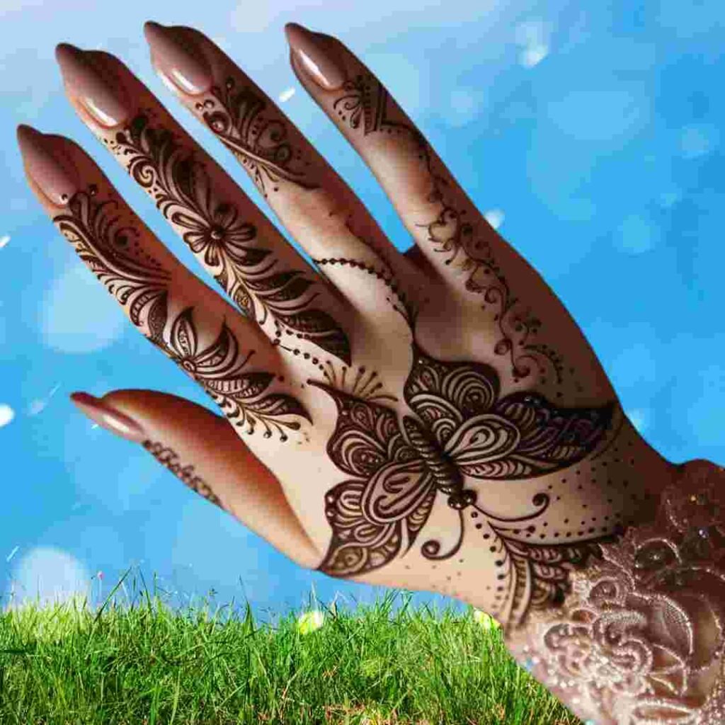 Stylish Butterfly Mehndi Design