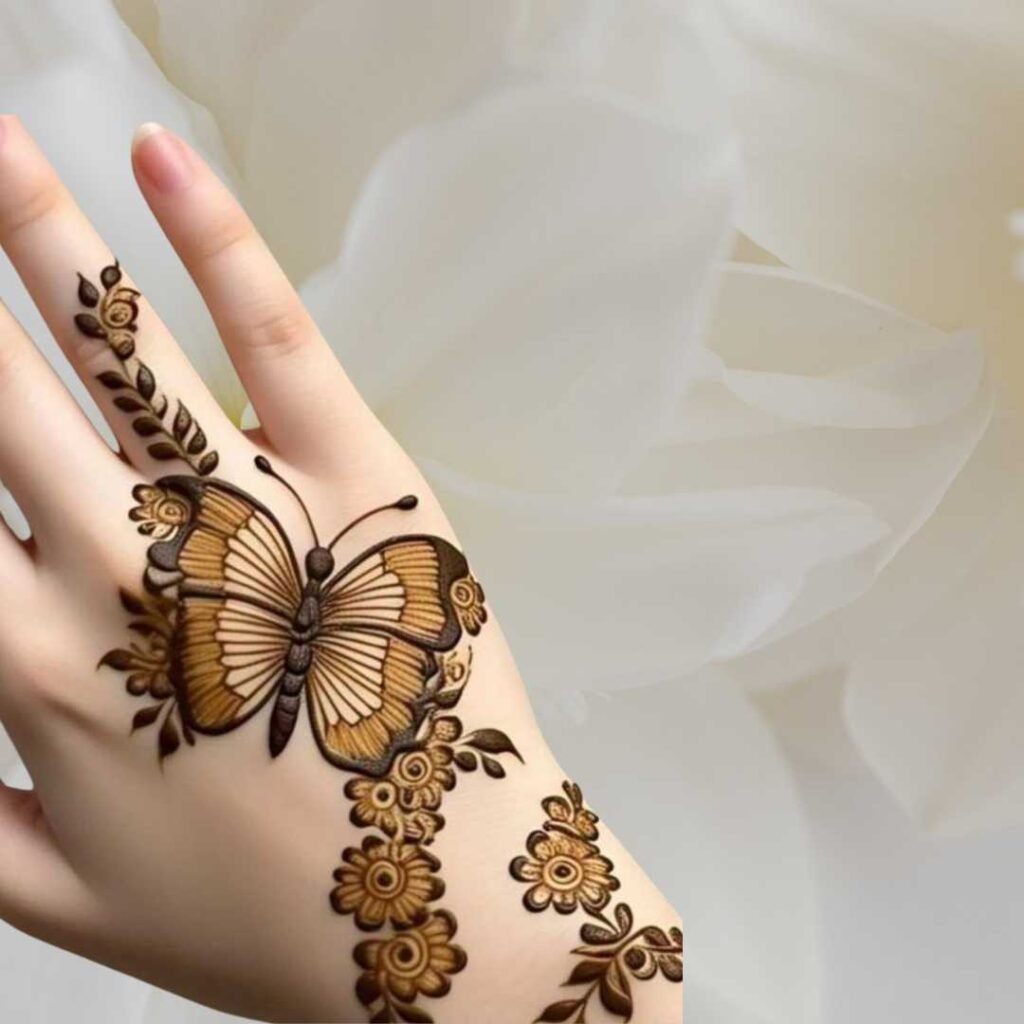 Stylish Butterfly Mehndi Design