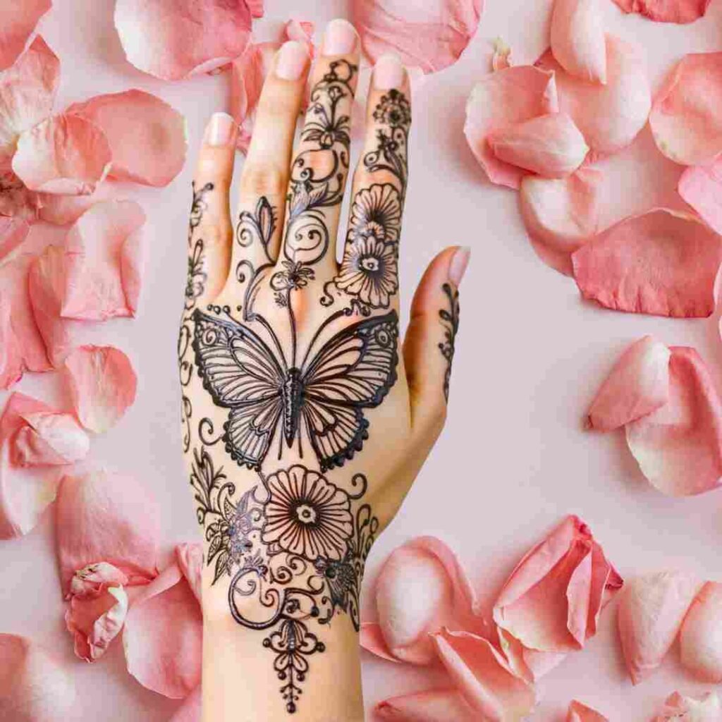 Cute Butterfly Mehndi Design