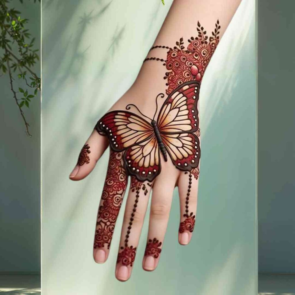 Cute Butterfly Mehndi Design