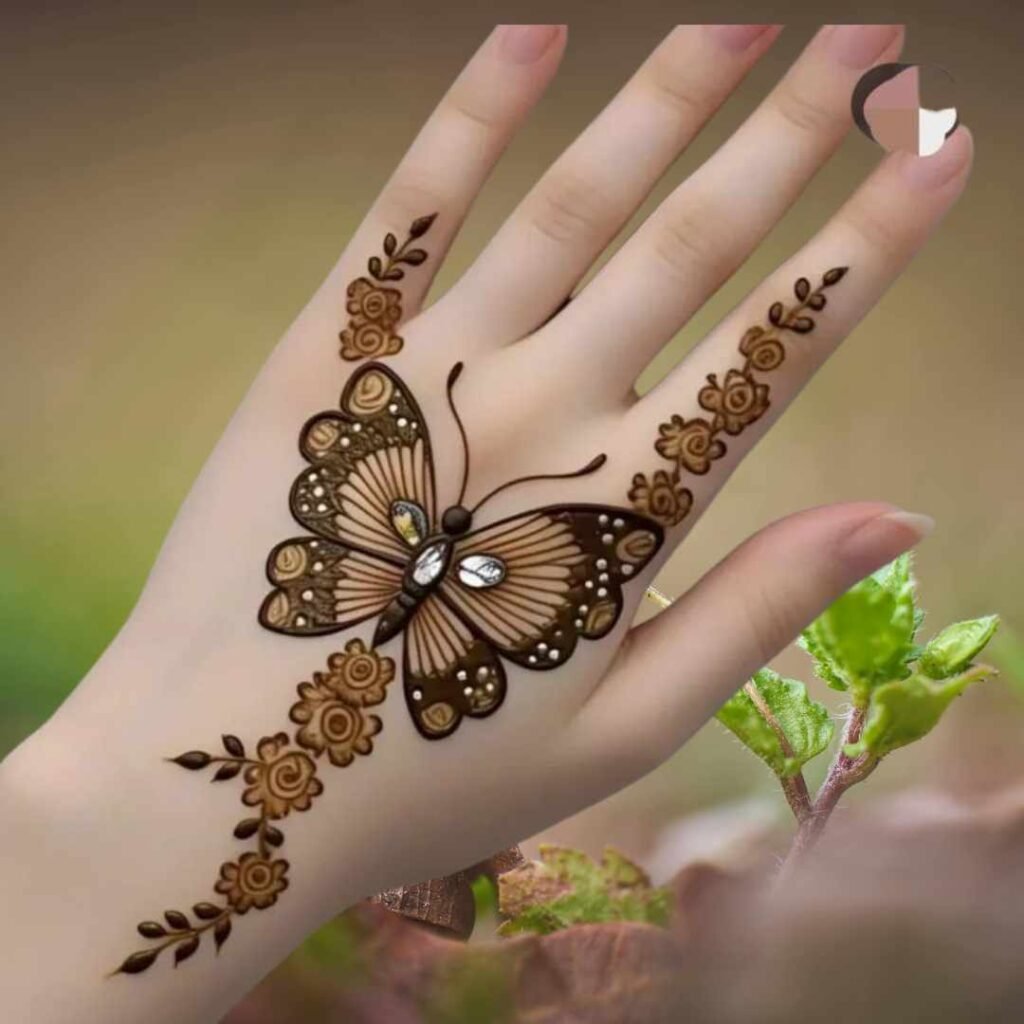 Cute Butterfly Mehndi Design