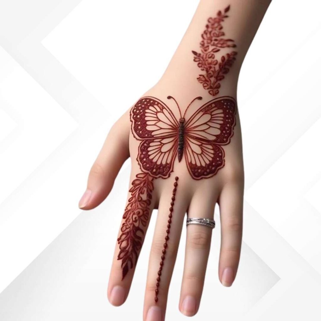 Cute Butterfly Mehndi Design