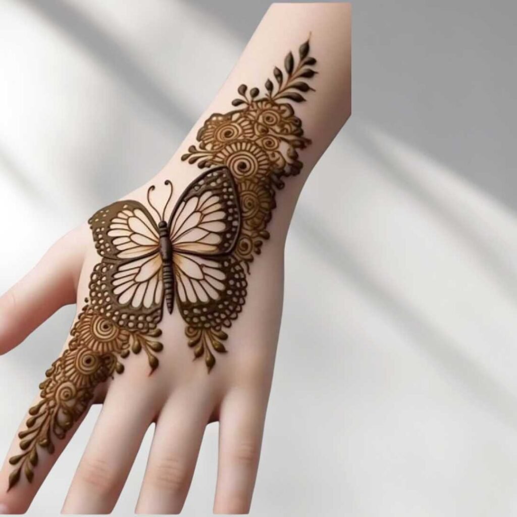 Cute Butterfly Mehndi Design