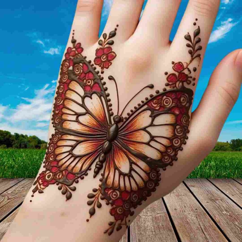 Simple Butterfly Mehndi Design