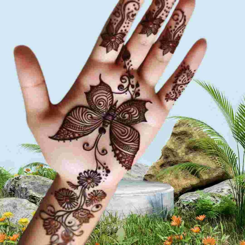 Simple Butterfly Mehndi Design