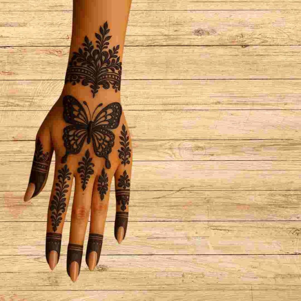 Cute Butterfly Mehndi Design