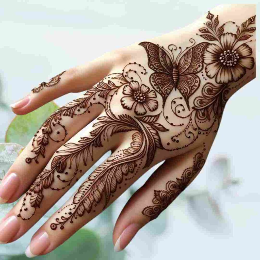 Butterfly Mehndi Design 