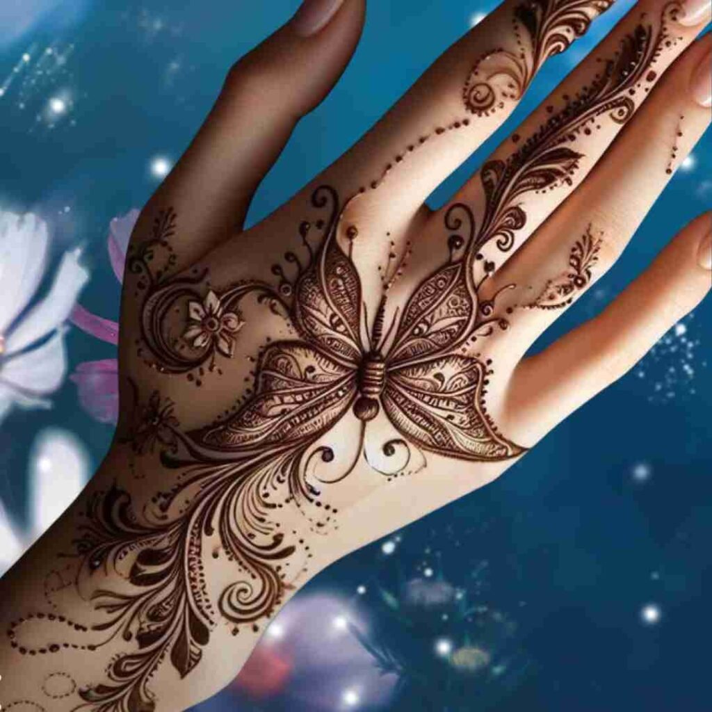 Butterfly Mehndi Design 