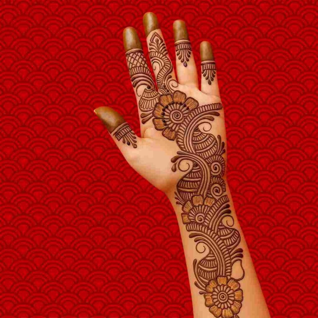 Very Easy Mehndi Design Front Hand