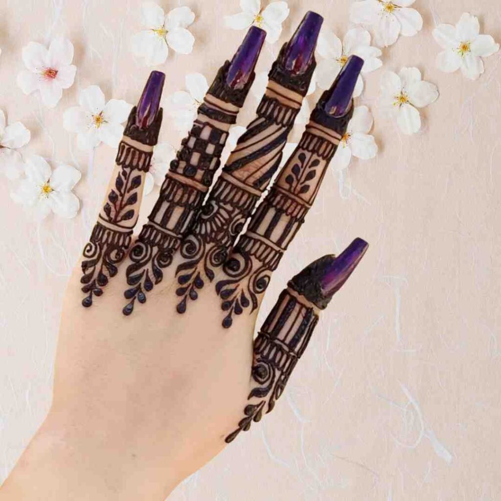 Royal Finger Mehndi Design