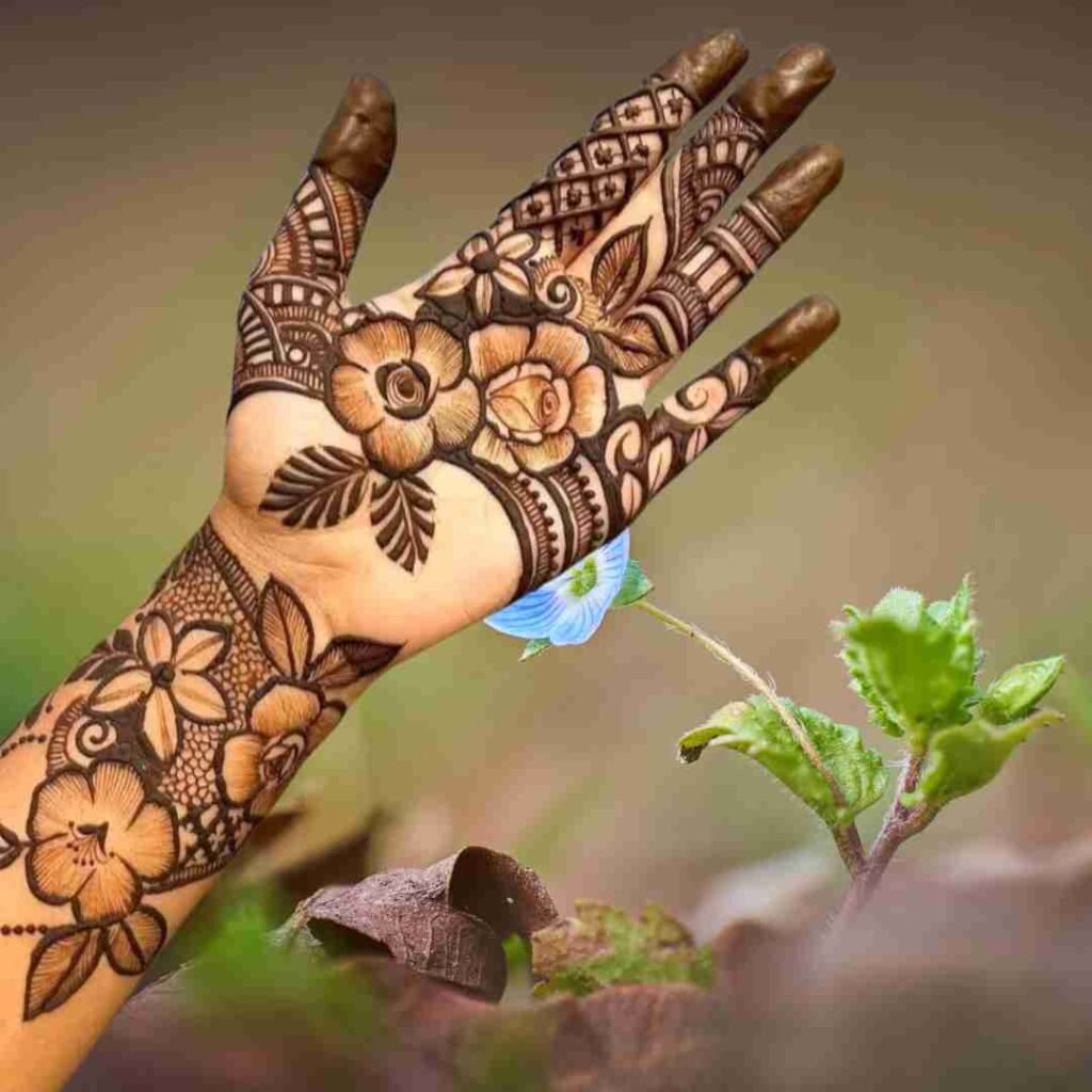 Flower Mehndi Design for Kids