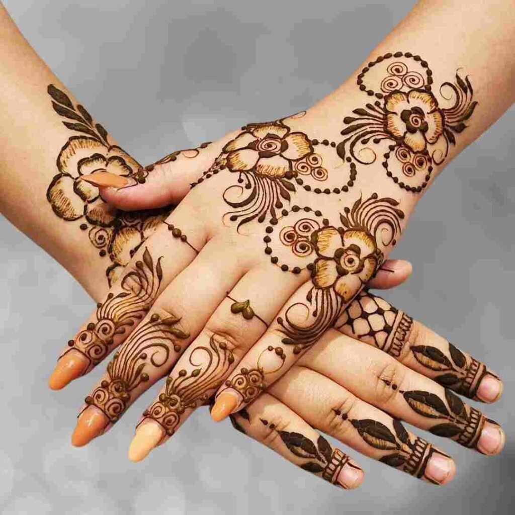 Flower Mehndi Design for Kids