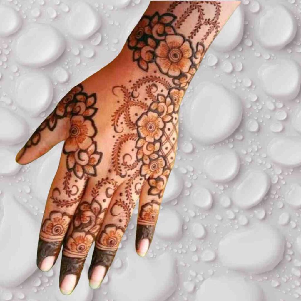 Flower Mehndi Design for Kids