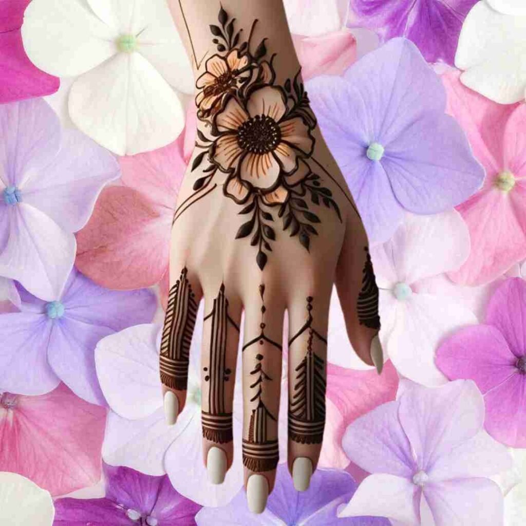 Flower Mehndi Design for Kids