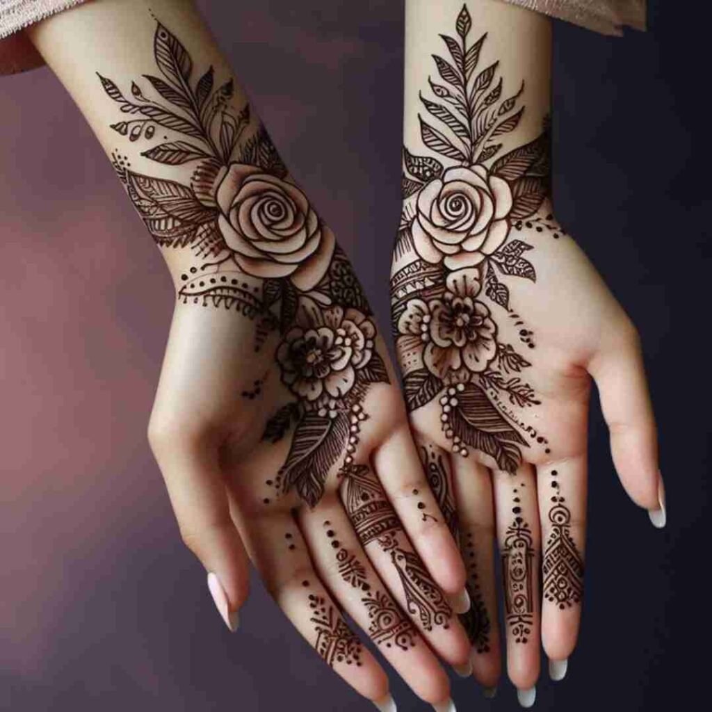 Flower Mehndi Design for Kids