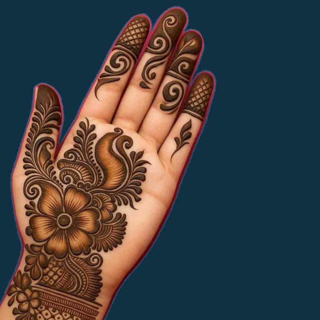 Front Hand Simple Mehndi Design Aesthetic