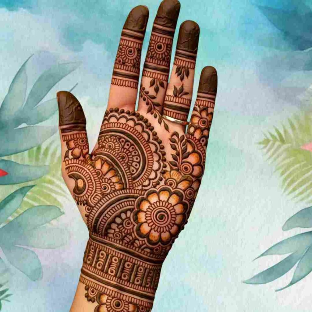Front Hand Simple Mehndi Design Aesthetic