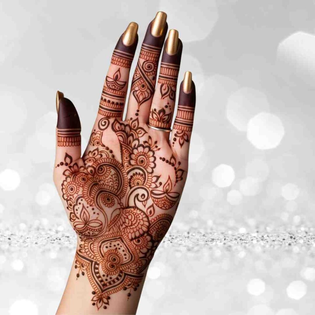 Front Hand Simple Mehndi Design Aesthetic