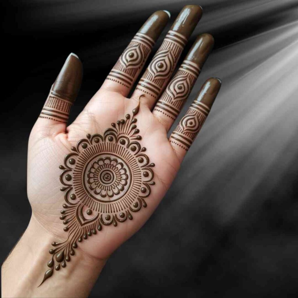 Front Hand Simple Mehndi Design Aesthetic