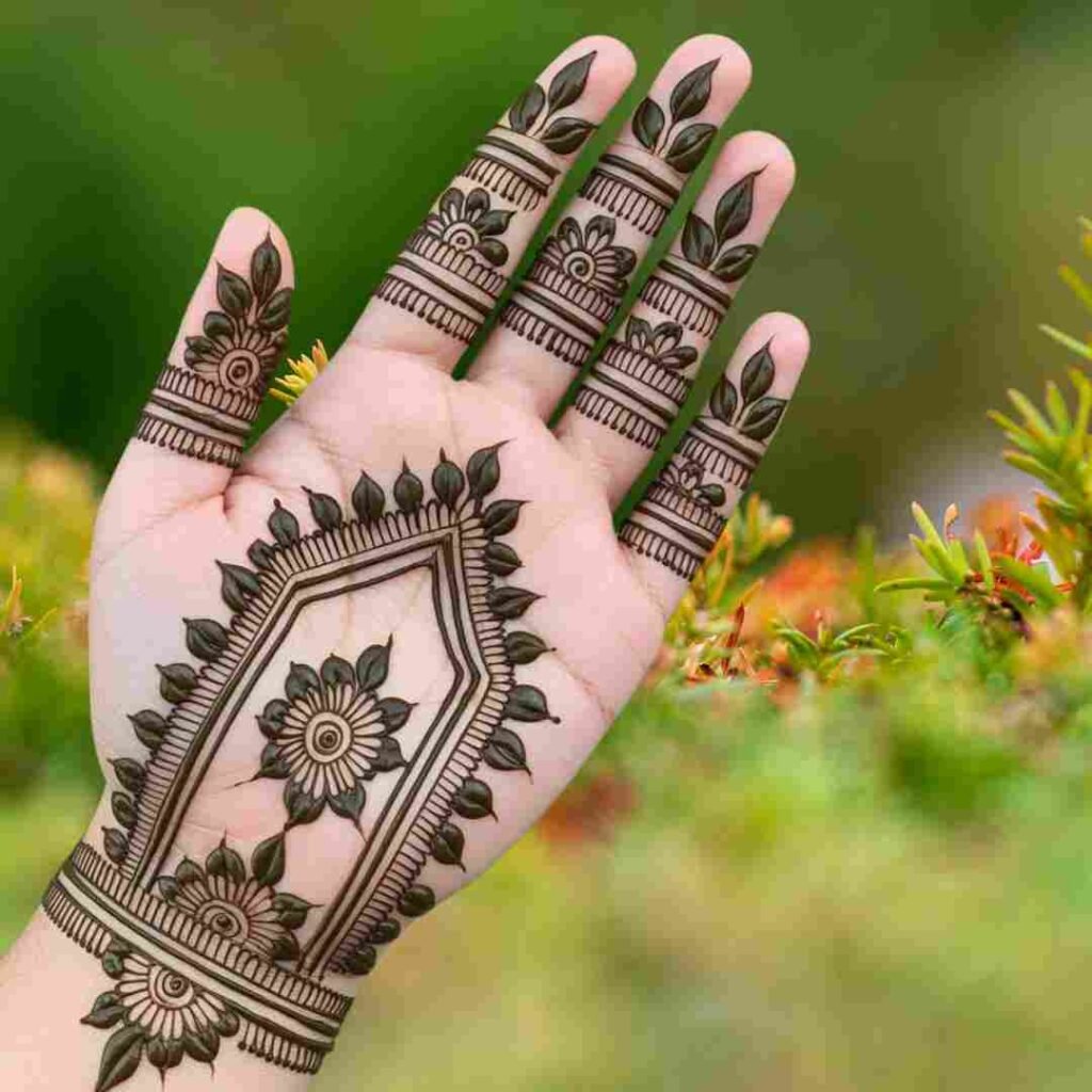Front Hand Simple Mehndi Design Aesthetic