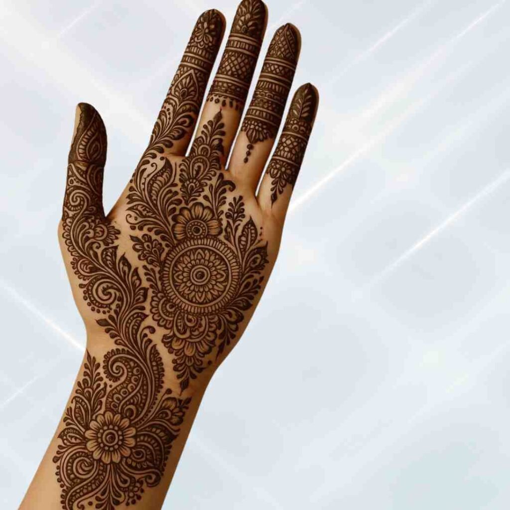 Front Hand Simple Mehndi Design 
