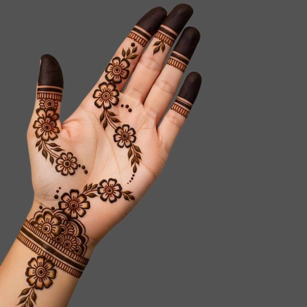 Front Hand Simple Mehndi Design 