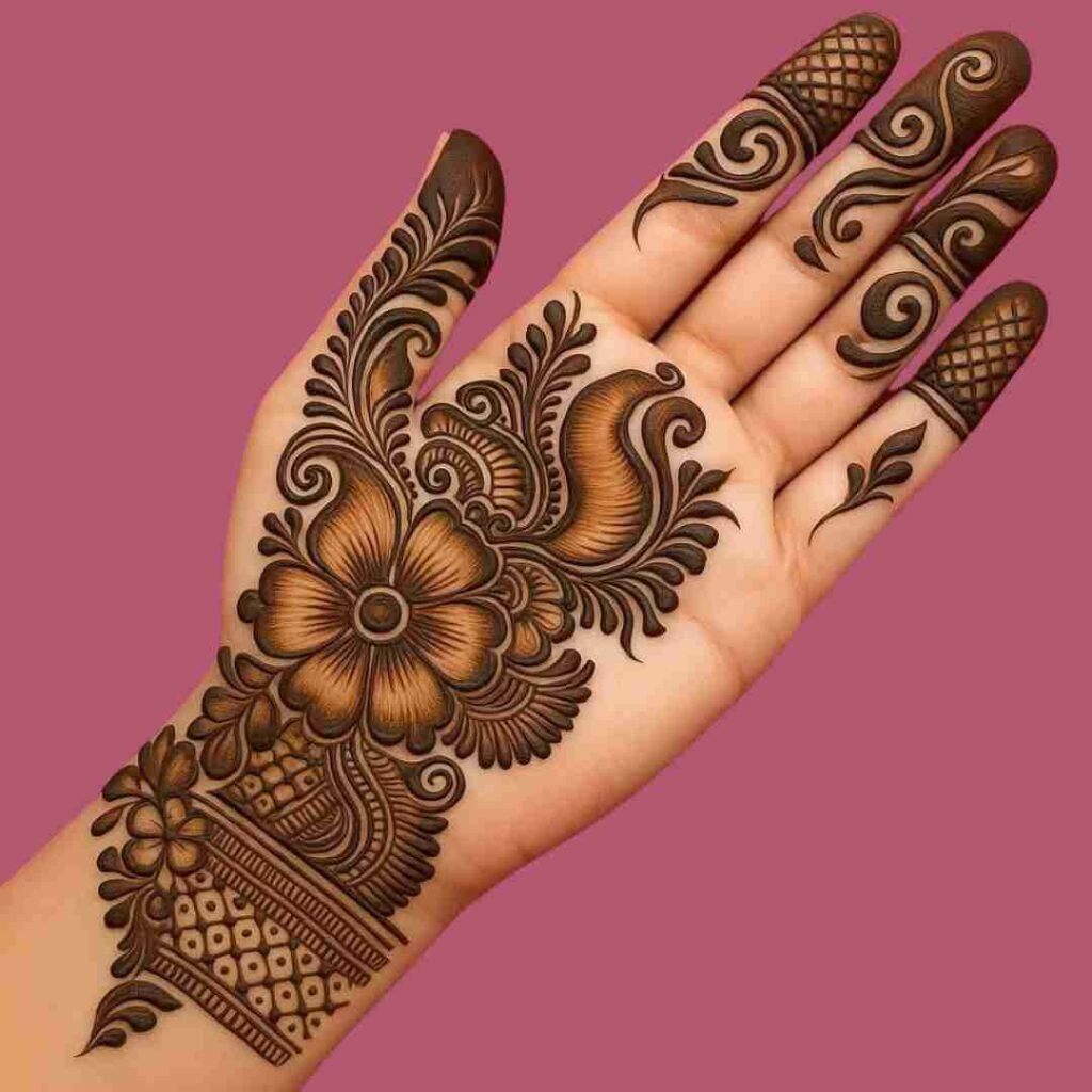 Front Hand Simple Mehndi Design 