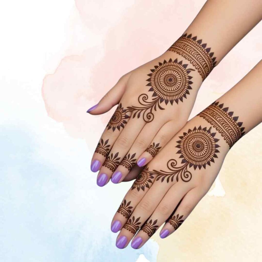 Tiki Simple Gol Tikki Mehndi Design