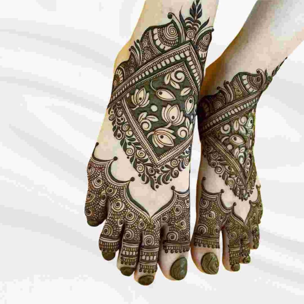 Men Marriage Groom Leg Mehndi Design