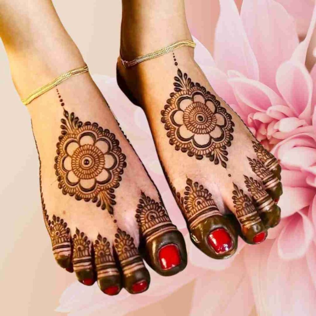 Men Marriage Groom Leg Mehndi Design
