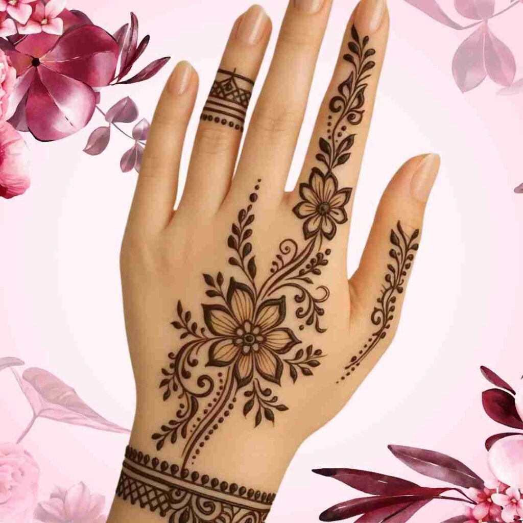 Stylish Henna Tattoo Mehndi Design Simple