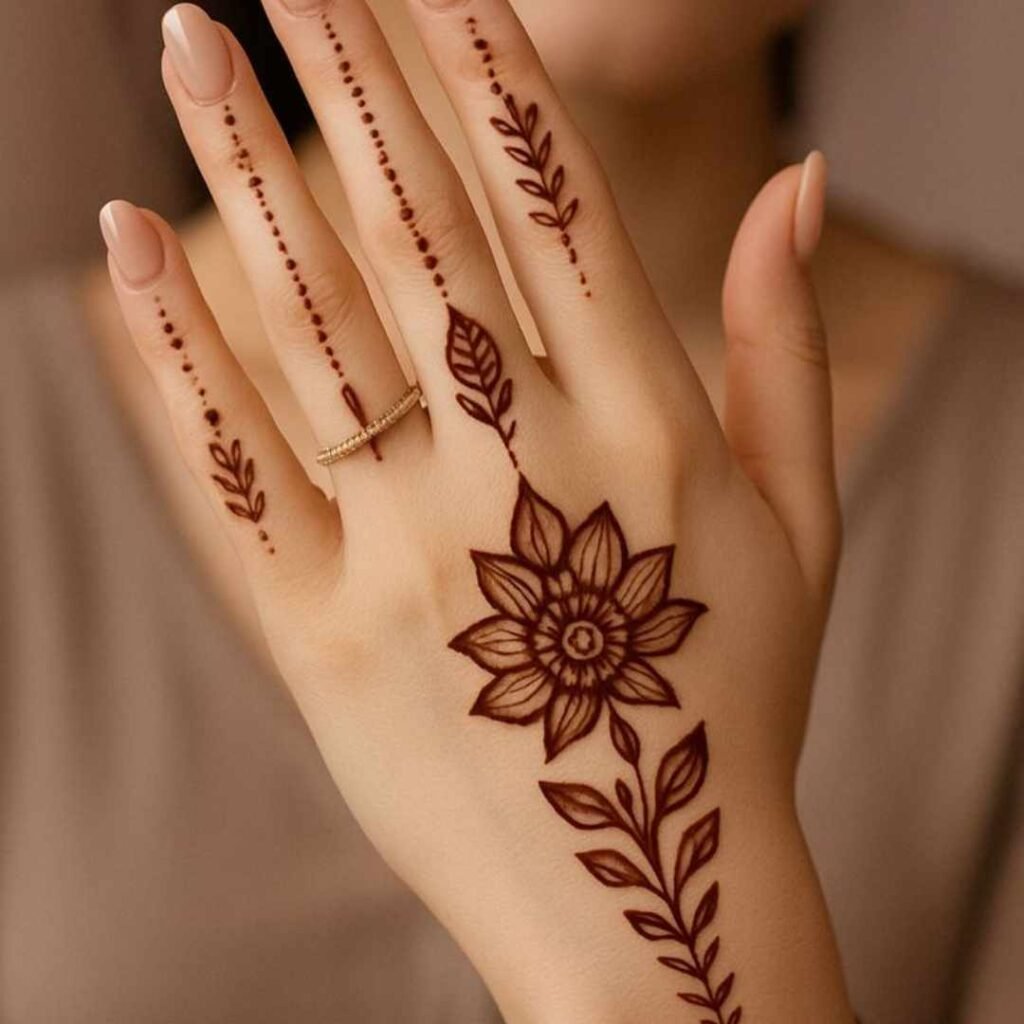 Henna Tattoo Mehndi Design Simple Butterfly