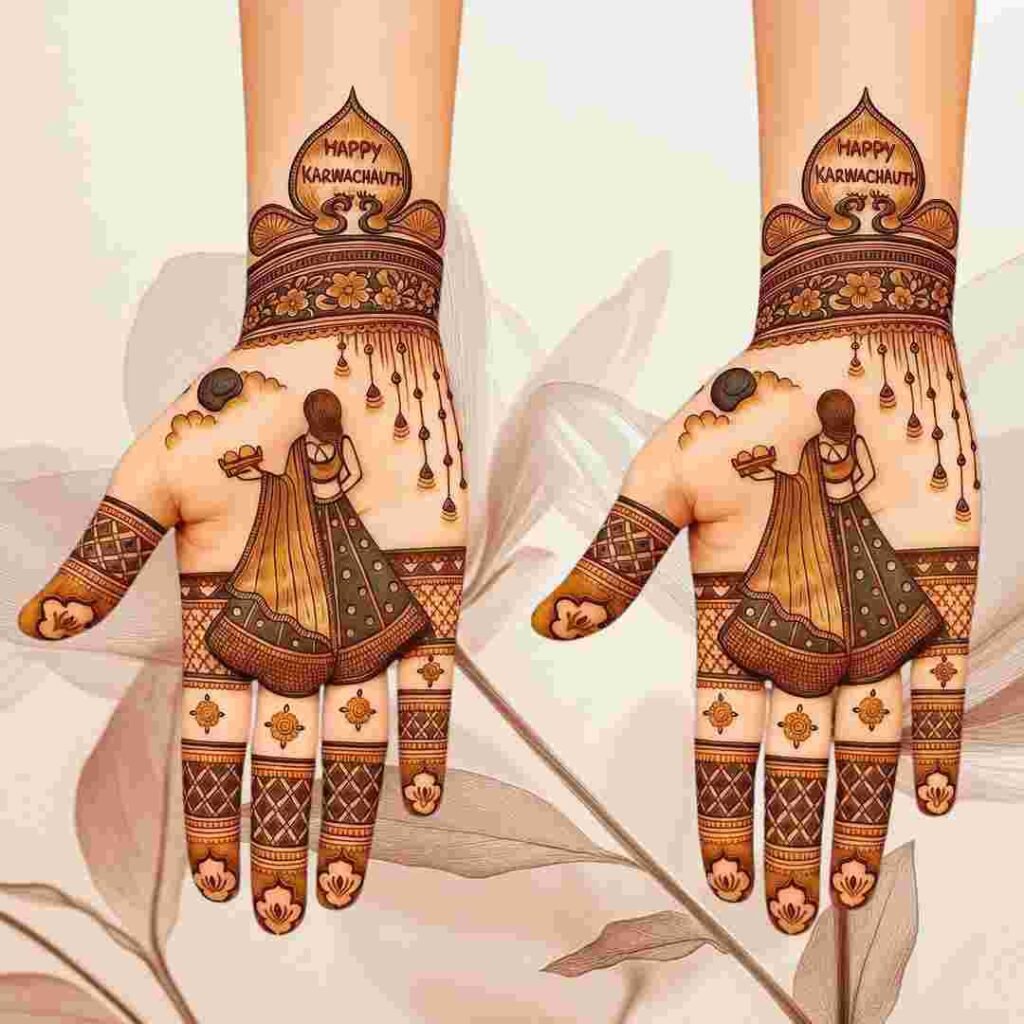 Beautiful Karwa Chauth Mehndi Design