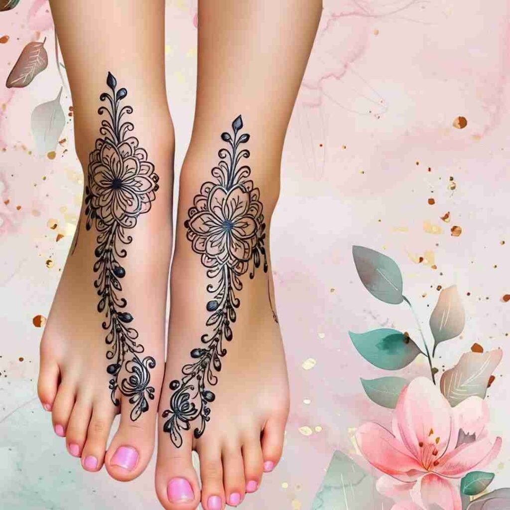 Kids Leg Mehndi Design