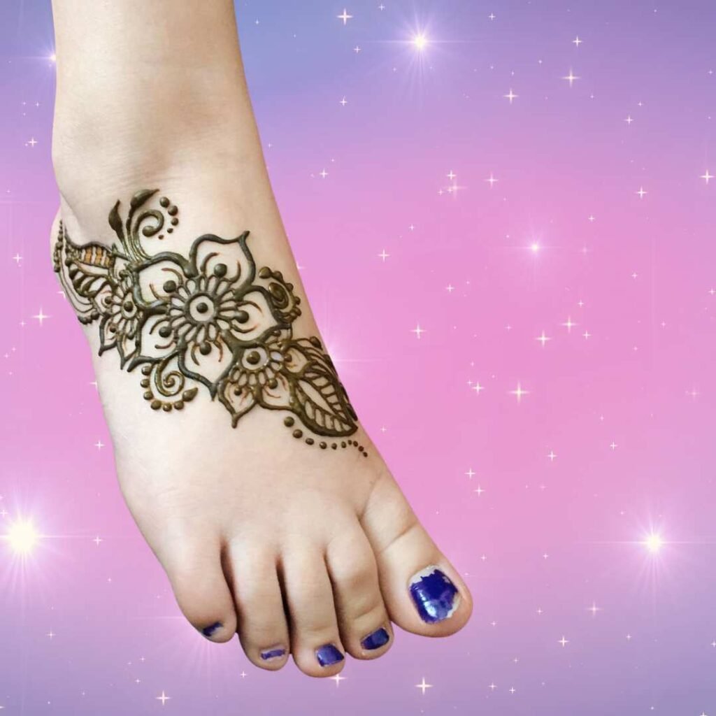 Baby Kids Leg Mehndi Design