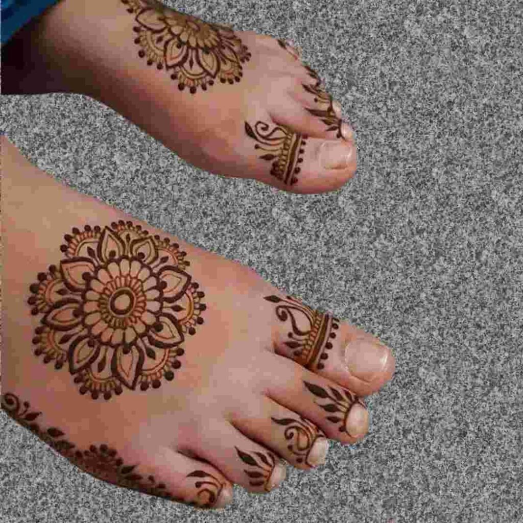 Baby Kids Leg Mehndi Design