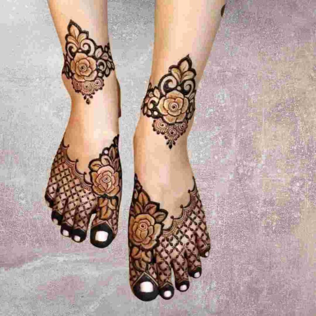 Baby Kids Leg Mehndi Design