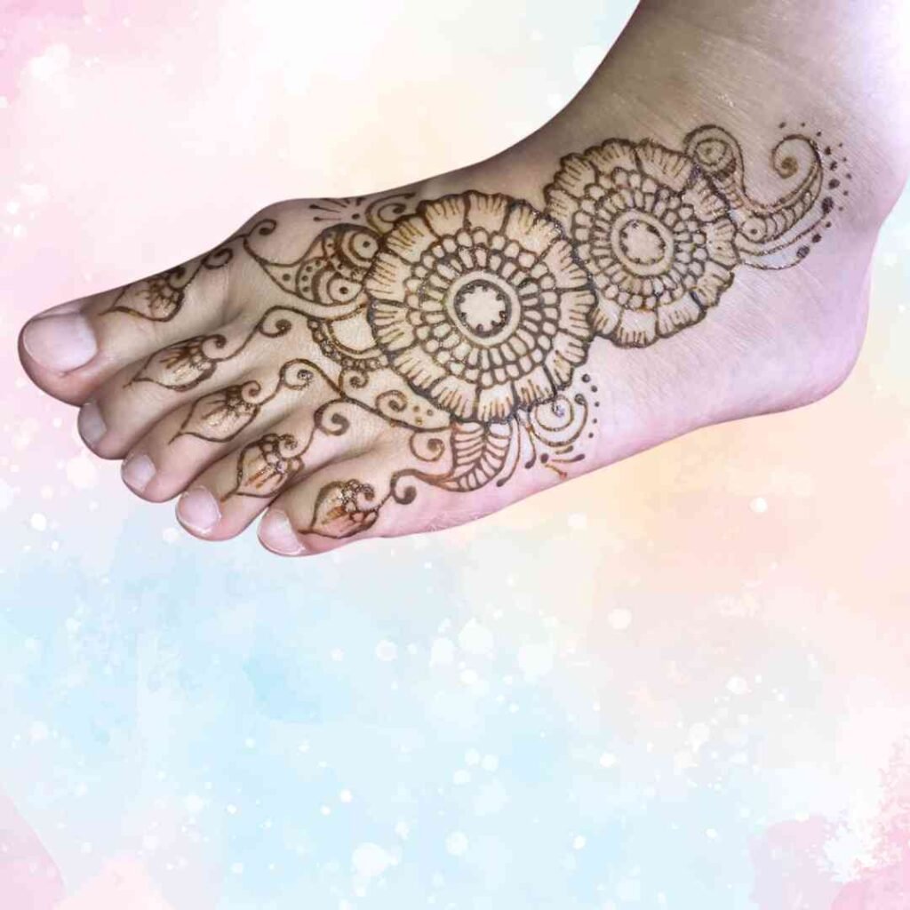 Easy Kids Leg Mehndi Design