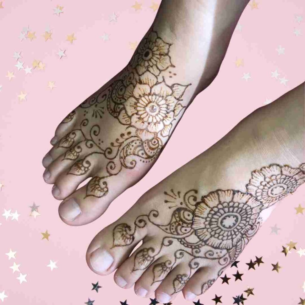 Easy Kids Leg Mehndi Design