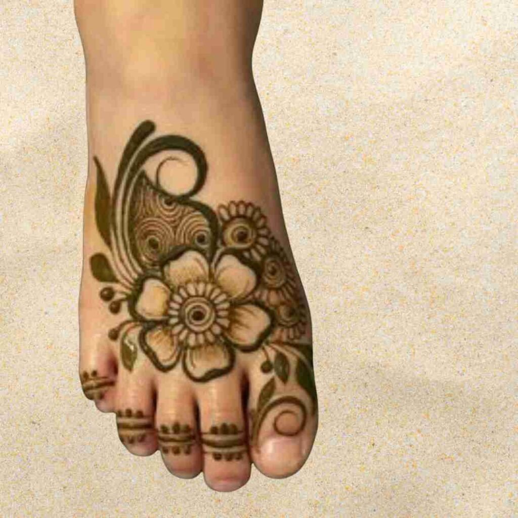 Easy Kids Leg Mehndi Design