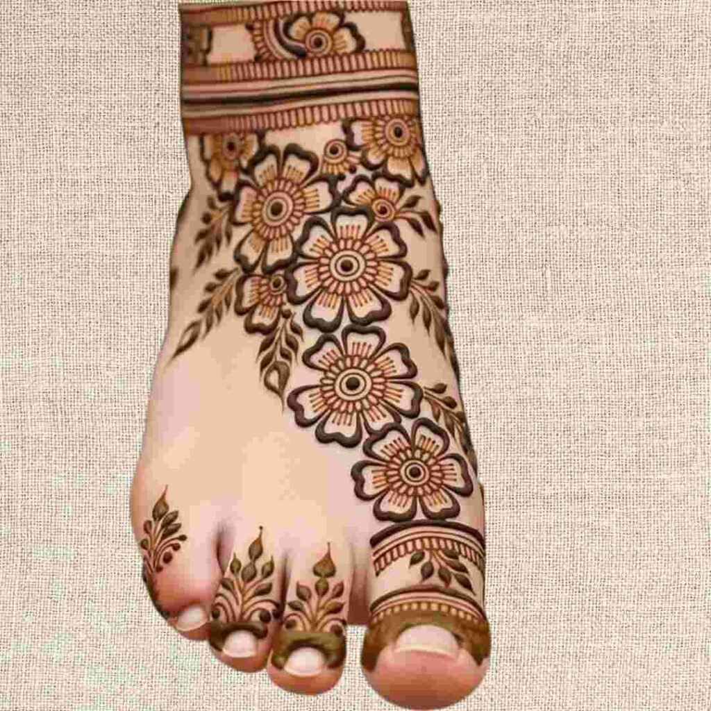 Beautiful Kids Leg Mehndi Design