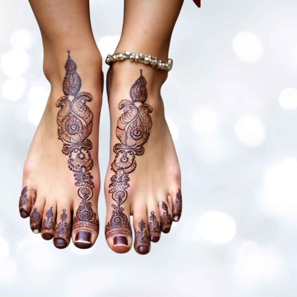 Beautiful Kids Leg Mehndi Design