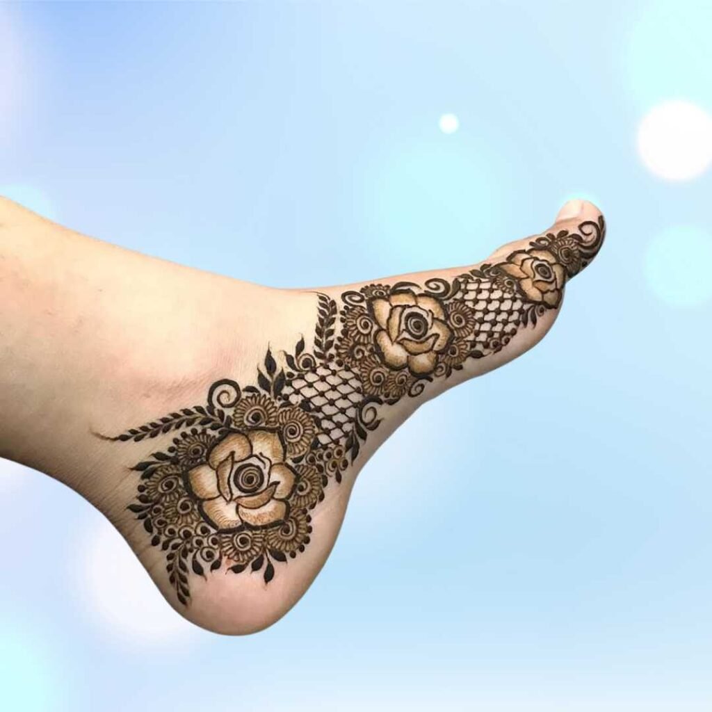 Leg Mehndi Design Khafif Flower
