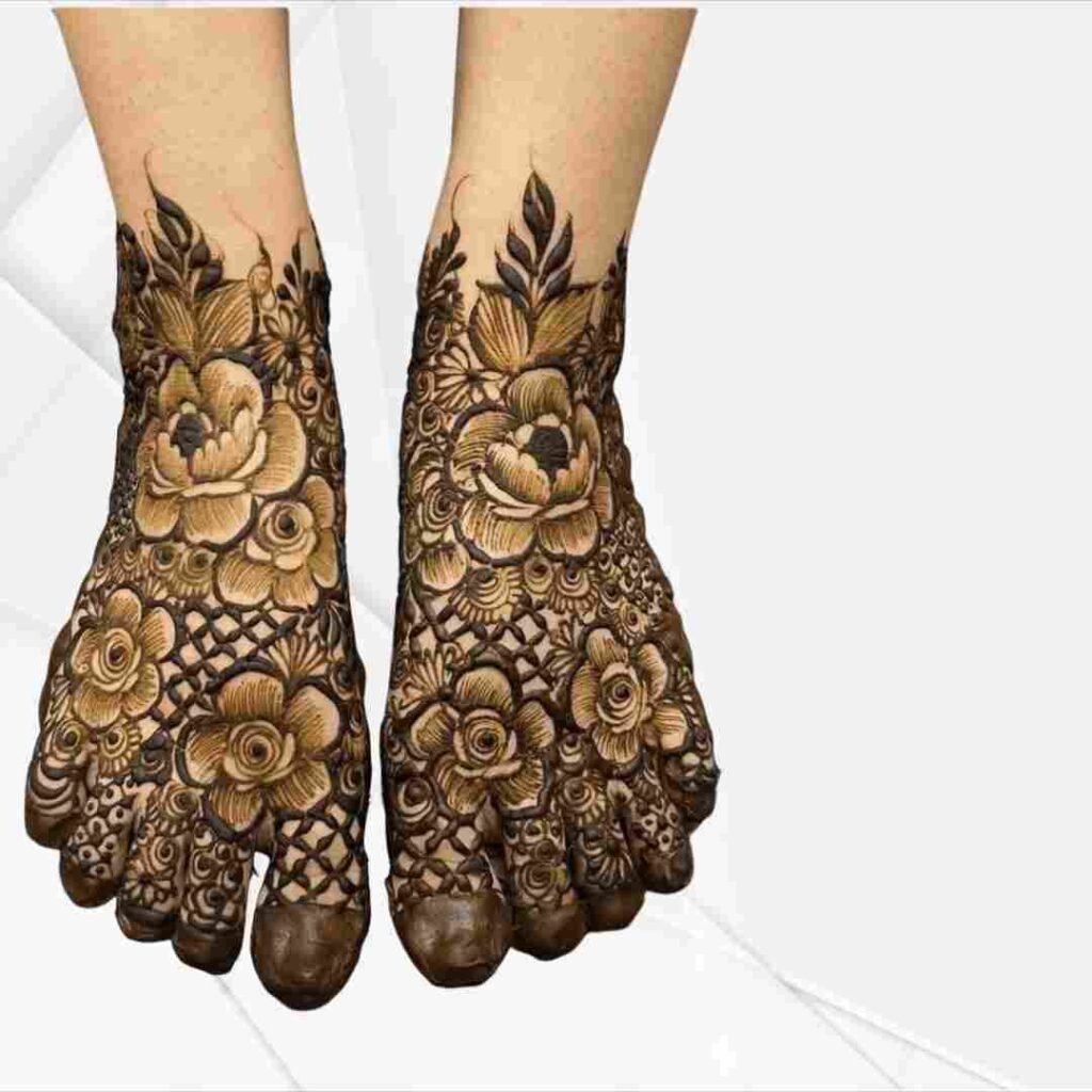 Easy Leg Mehndi Design Khafif