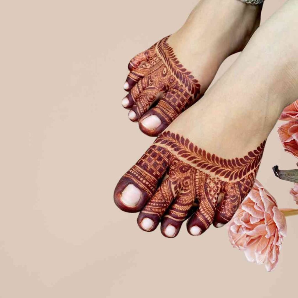 Leg Mehndi Design Khafif Flower