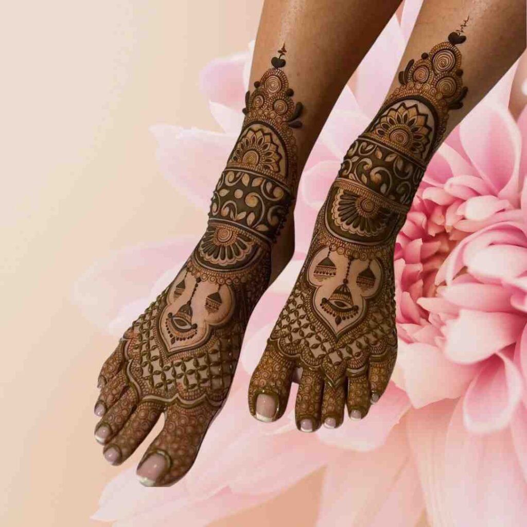 Leg Mehndi Design Khafif Flower